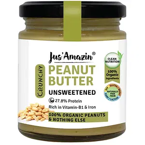 Jus Amazin CRUNCHY Organic Peanut Butter - Unsweetened