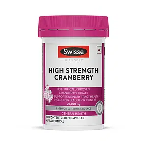 Swisse Ultiboost High Strength Cranberry, Scientifically Proven Cranberry Extract Supports Urinary Tract Health Including Bladder & Kidneys - 30 Capsules