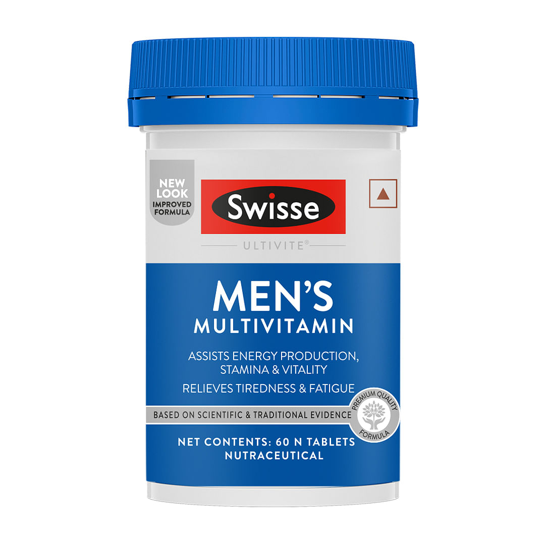 

Swisse Ultivite Men Multivitamin Supplement For Relieving Fatigue & Tiredness And Assisting Energy, Stamina & Vitality Production - 60 Tablets