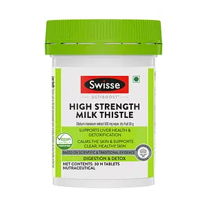 Swisse Ultiboost High Strength Milk Thistle, Supports Liver Health & Detoxification Calms The Skin & Supports Clear, Healthy Skin - 30 Tablets