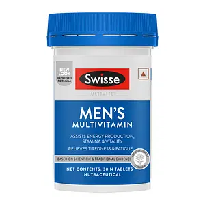 Swisse Ultivite Men’S Multivitamin Supplement (With 36 Herbs, Vitamins & Minerals) For Immunity, Relieving Fatigue & Tiredness, Increases Stamina & Vitality - 30 Tablets