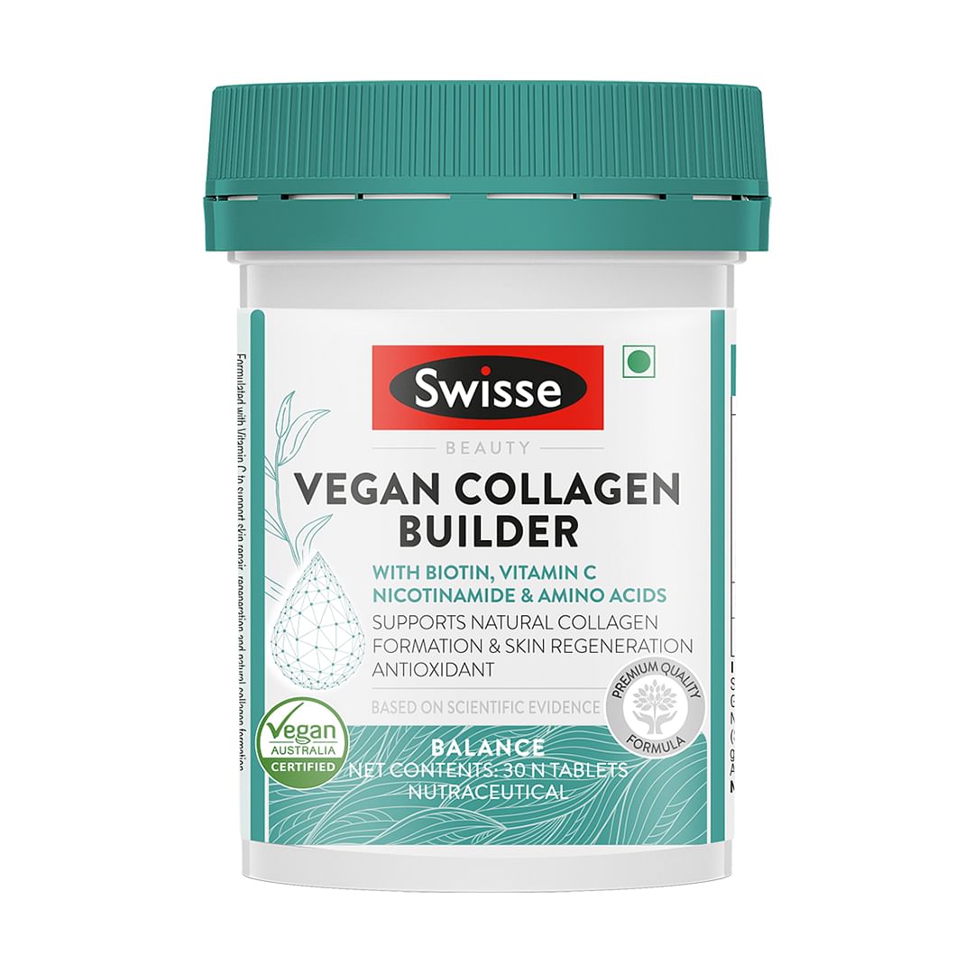 

Swisse Beauty Vegan Collagen Builder With Biotin, Vitamin C, Nicotinamide & Amino Acids, Supports Natural Collagen Formation & Skin Regeneration An...