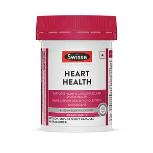 Swisse Ultiboost Heart Health, Supports Heart & Cardiovascular System Health, Helps Support Healthy Cholesterol Antioxidant, Gluten & Lactose Free - 30 Tablets