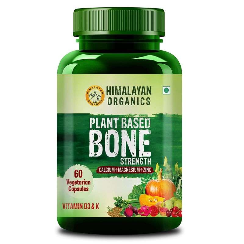 

Himalayan Organics Plant Based Bone Strength Supplement With Vitamin D3,C,K,Calcium, Magnesium, Zinc, Iron | Promote Joint Flexibility | Good For O...