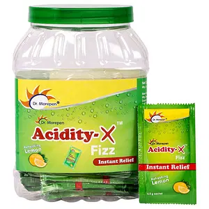 DR. MOREPEN Acidity-X Fizz - Instant Relief From Acidity, Indigestion & Gas | Comes in Refreshing & Tangy Lemon Flavour | Pack of 50 Sachets