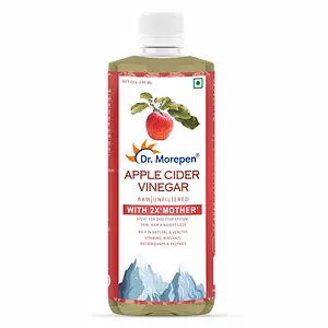 DR. MOREPEN Apple Cider Vinegar With 2x Mother - 500ML | Raw, Unfiltered & 100 % Unpasteurized | Naturally Fermented Blend Of Freshly Brewed Himalayan Apple | Double Mother Content Formula | For Weight Management, Immunity, Skin & Hair