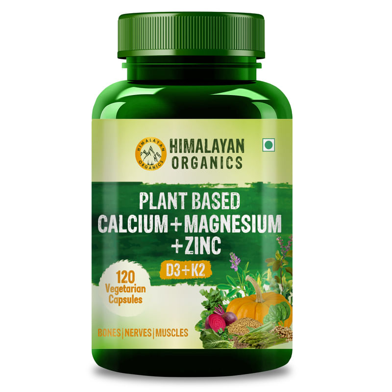 Himalayan Organics Plant Based Calcium Magnesium + Zinc Vitamin D3+k2