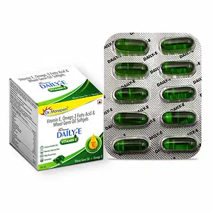 DR. MOREPEN Daily-E Capsules With Natural Vitamin E, Omega-3 Fatty Acid & Wheat Germ Oil - 10 Softgels (1 Strip)