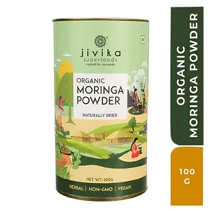 JIVIKA NATURALS® Organic Moringa Powder | B12, Vegan, Herbal, Non-GMO | Superfood, Pack of 1 (100 gm)