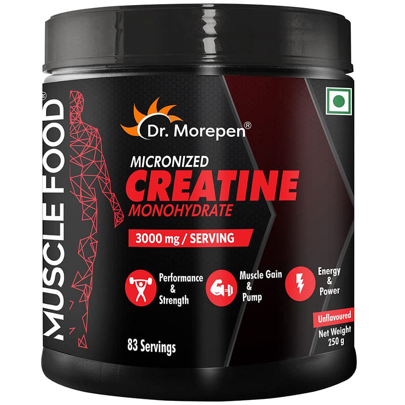 Dr Morepen Muscle Food Micronized Creatine Monohydrate For Muscle Building Energy Strength