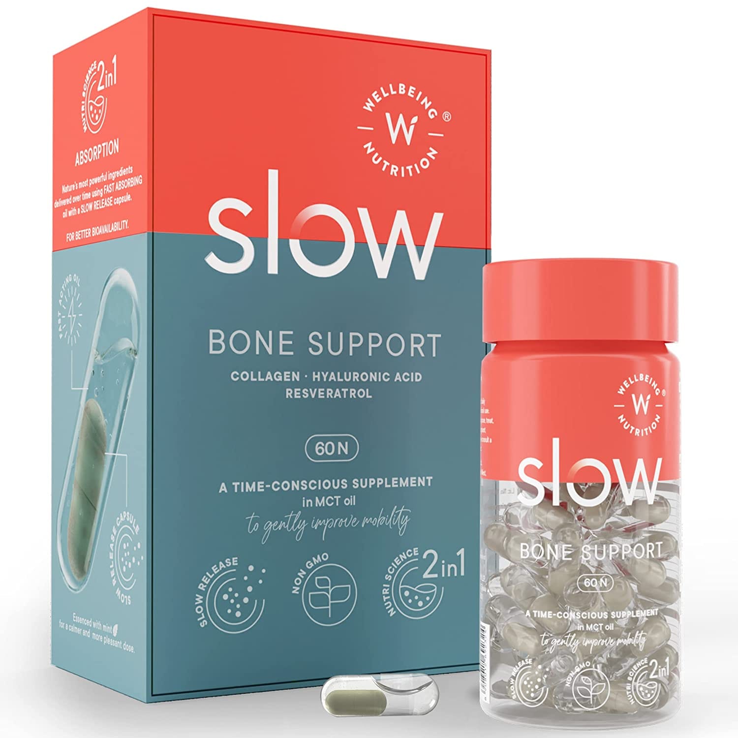 Wellbeing Nutrition Slow Bone & Joint Support (60 Capsules) Type II