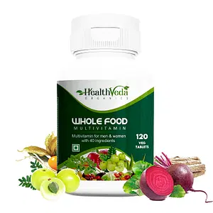 Health Veda Organics Whole Food Multivitamin for Energy, Brain, Heart Health, & Eye Health, 120 Veg Tablets