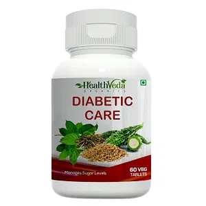 Health Veda Organics Diabetic Care Supplements for managing blood sugar levels, 60 Veg Tablets