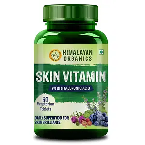 Himalayan Organics Skin Vitamin with Hyaluronic Acid, Grape Seed Extract & Silybum Extract for Skin Glow & Hydration ? 60 Veg Tablets
