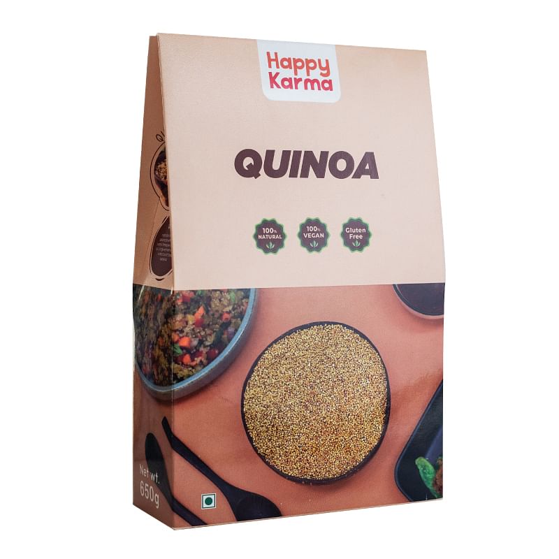 

Happy Karma Quinoa Grains 650g (Pack of 1) | Gluten-Free | Natural and Organic | Diet Food | Healthy Breakfast |Rich in Protein