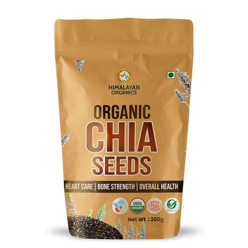 

Himalayan Organics Certified Organic Chia Seeds - Enriched with Omega 3 & Zinc Supports Health Management - 200gm