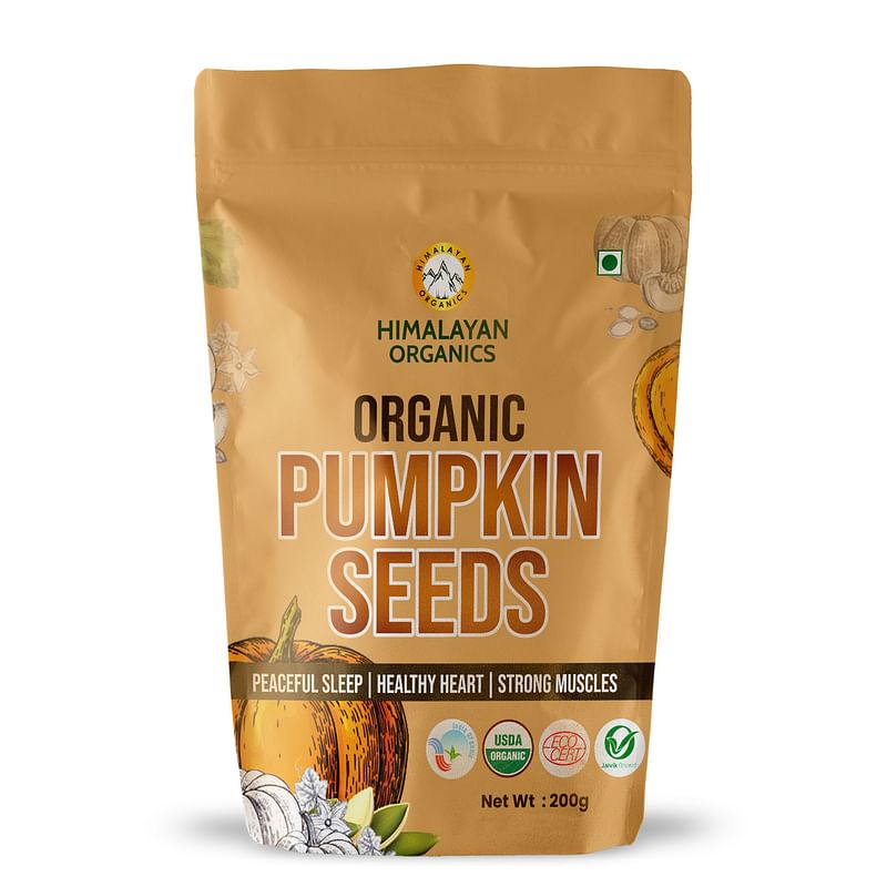 

Himalayan Organics Certified Organic Pumpkin Seeds - Rich in Fiber & Minerals - Helps in Peaceful Sleep & Healthy Muscles- 200gm