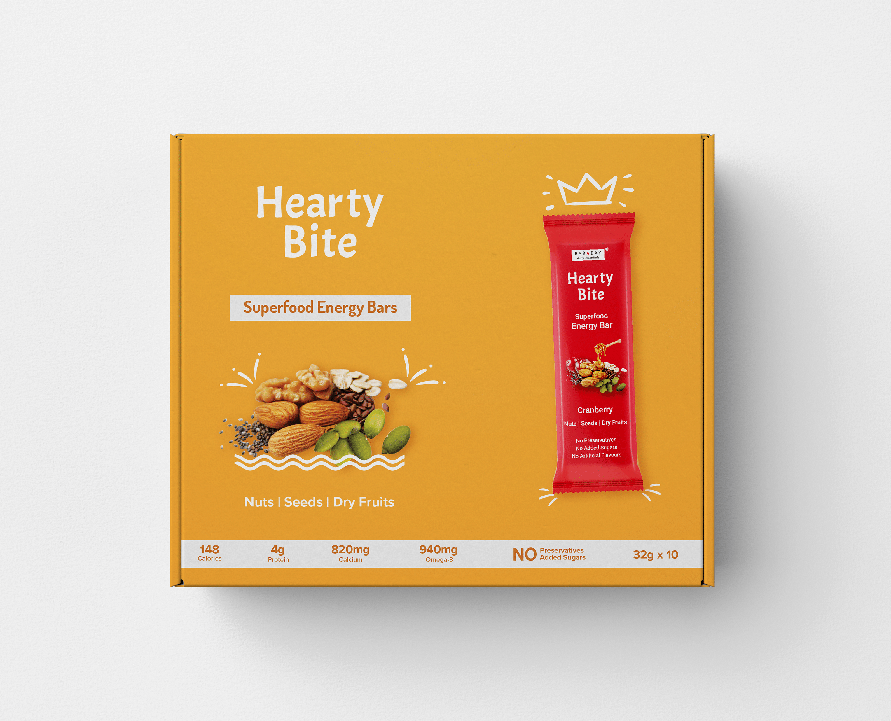 

Hearty Bite Superfood Energy Bars Cranberry Flavour