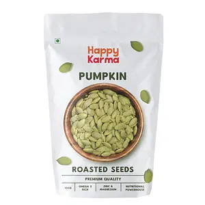 Happy Karma Roasted Pumpkin Seeds 100g x 2 Immunity Boosters Rich in Protiens and Fiber Good for Wieghtloss and Clear skin Healthy Snack Alternative