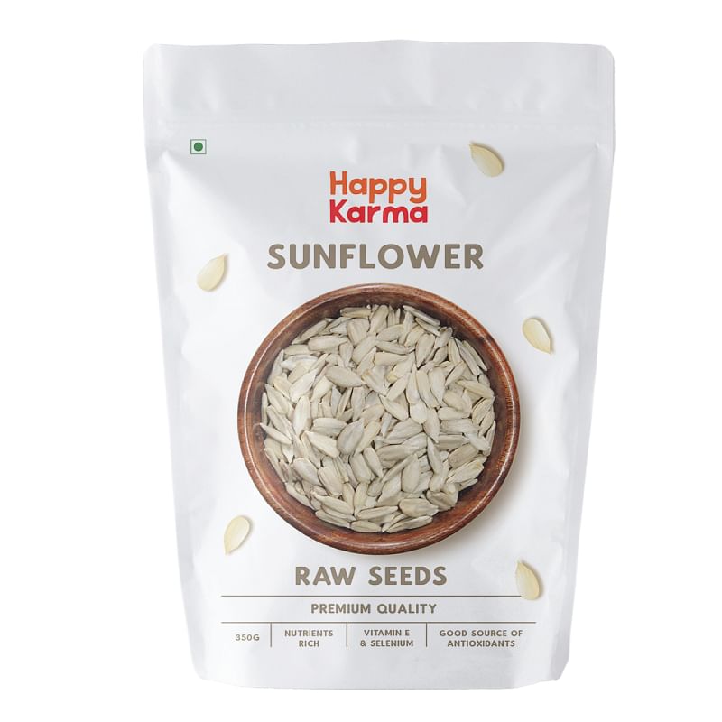 

Happy Karma Sunflower Seeds 350g Vitamin and Protein Rich Raw Sunflower Seeds for Eating Diet food SuperSeeds Superfood