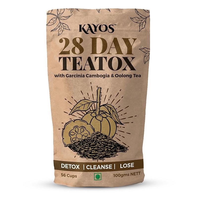 

Kayos - 28 Day Teatox (100g) | Detox Tea with Garcinia Cambogia and Oolong Tea | All Natural Cleansing Tea Leaves | Reduces Bloating | Helps Manage...