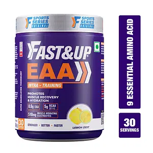 Fast & Up EAA Intra - Training/Workout drink Powder(EAAx9) with BCAA+Electrolyte Blend+ helps provide Muscle Recovery|Hydration|Performance All 9 Essential Amino Acid- 30 servings (Lemon Zest), Purple