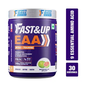Fast & Up EAA Intra - Training/Workout drink (EAAx9) with BCAA+Electrolyte Blend+Vitamin Booster helps Muscle Recovery All 9 Essential Amino Acid-Pack of 30 servings,powder (Watermelon Splash), Purple