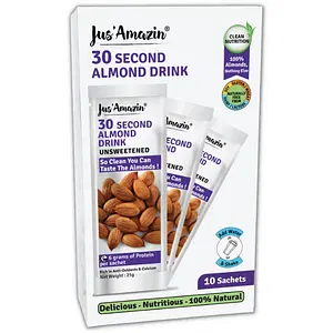 Jus Amazin 30-Second Almond Drink - Unsweetened (10X25g Sachets), Refill Pack