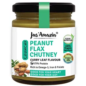 Jus Amazin Crunchy Organic Peanut Flax Chutney -Curry Leaf Flavour (200g)