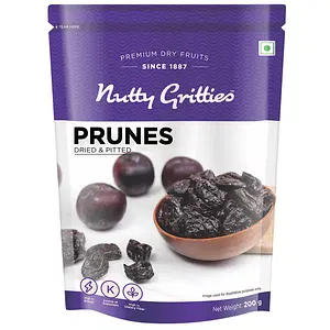 Nutty Gritties California Pitted Prunes - Dried Fruit Plums, 200GMS