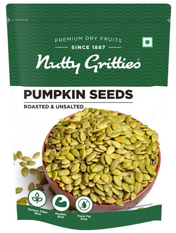 

Nutty Gritties Roasted Pumpkin Seeds for Eating - Unsalted - 200g