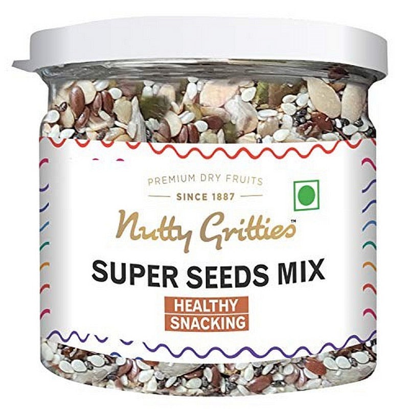 

Nutty Gritties Super Seeds Mix 100g - Roasted - Flax, Chia, Sesame, Sunflower, Watermelon, Pumpkin Seeds