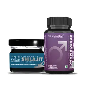 AADAR Performance Capsule & shilajit Resin combo pack | Helps Boost Immunity, Energy, Metabolism & Muscle Growth | Safed Musli, Ashwagandha, Shilajit (60 capsules & 15 g)