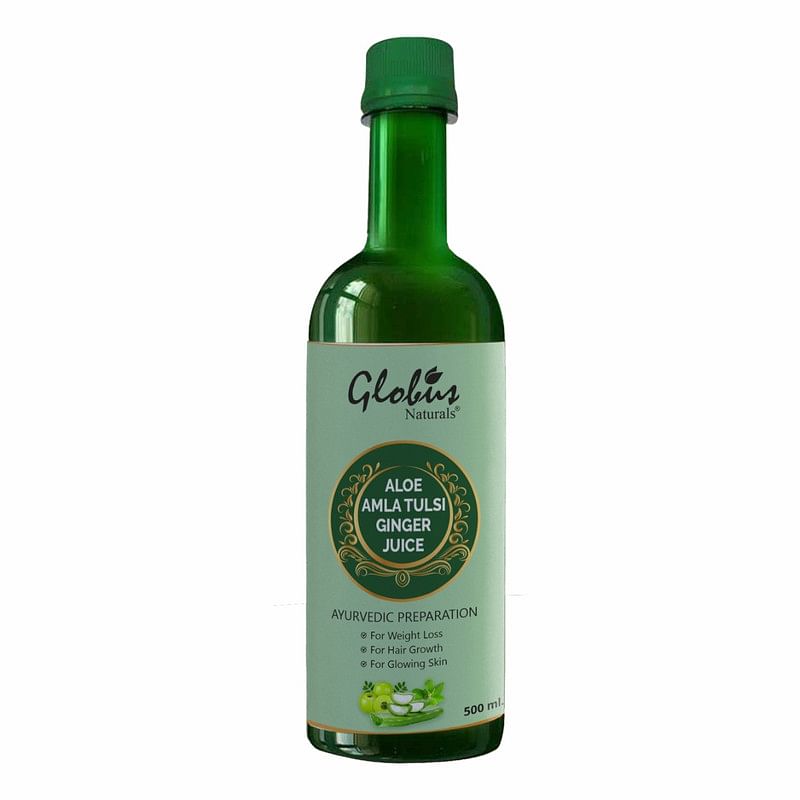 

Globus Naturals Immunity Booster Aloevera Amla Tulsi Ginger Juice |For Glowing skin|For Hair Growth|For Weight Loss | 500 ml