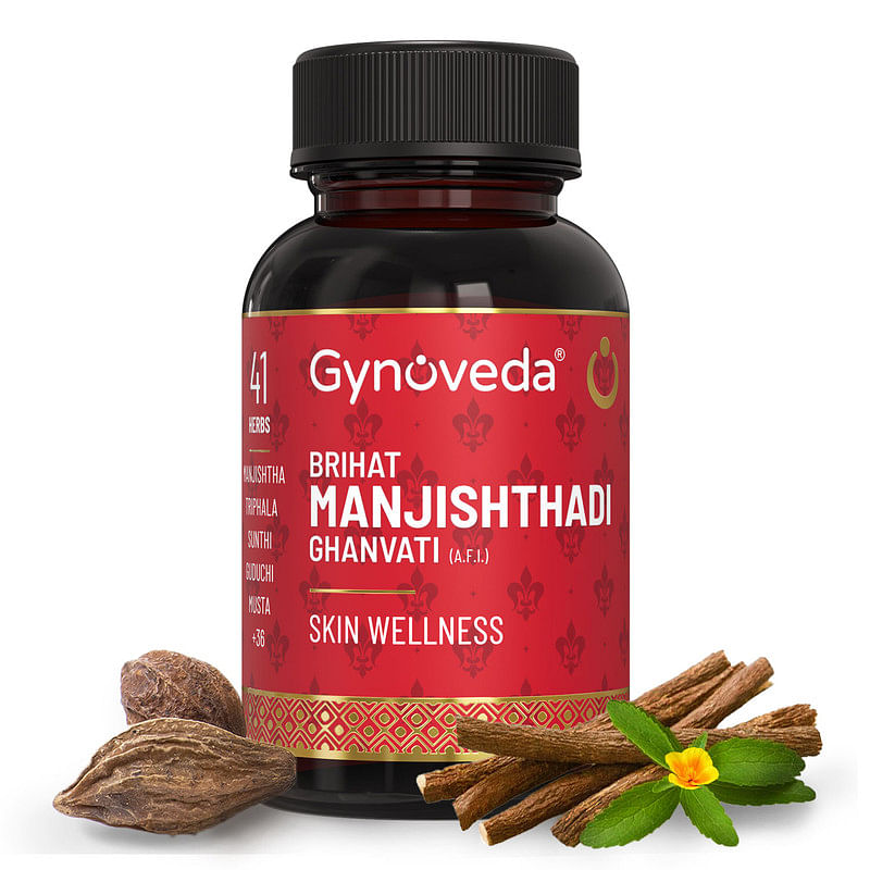 

Gynoveda Manjistha Tablets for Glowing Skin, Ayurvedic Blood Purifier With Neem, Chandan, Bhringraj Long term Solution for Skin Problem 1 Bottle 24...