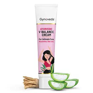 Gynoveda Vbalance Intimate Cream. Aloe Vera Manjistha Vaginal Ayurvedic Moisturiser For intimate area. 25gm