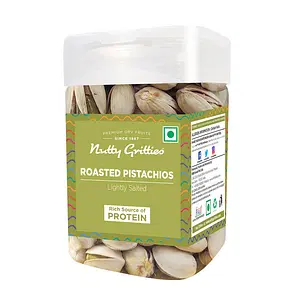 Nutty Gritties California Roasted Pistachios Pista Lightly Salted, Dry Roasted, Non Fried, Zero Oil, Crunchy Healthy Snack -250g
