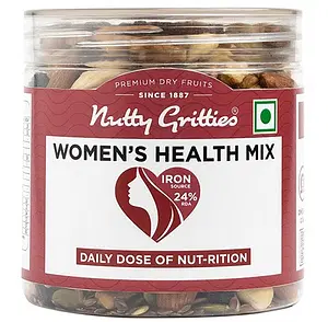 Nutty Gritties Women's Health Mix - 240g 8 Superfoods like Almonds, Cashews, Walnuts, Pista, Mixed Seeds Recommended for Women Health and Immunity
