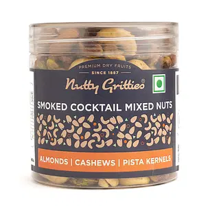 Nutty Gritties Smoked Cocktail Nut Mix - 250g Almonds, Cashew Nuts, Pistachio Kernel Mixed Premium Dry Fruits, Evening Snack