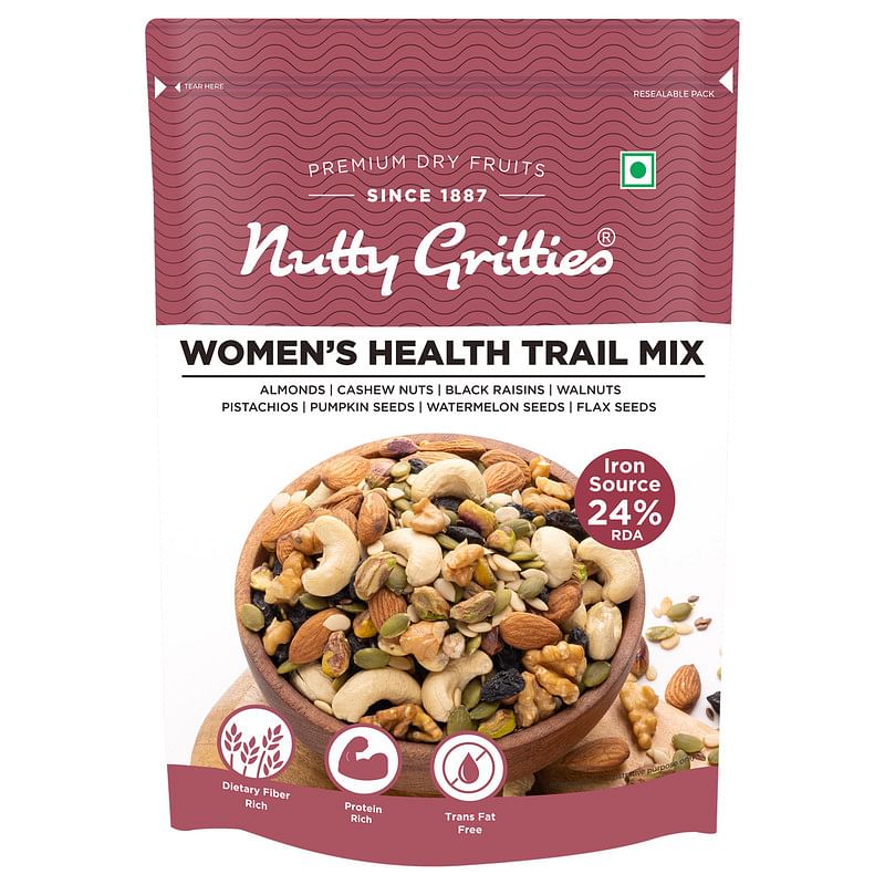 

Nutty Gritties Women's Health Mix - 200g 8 Superfoods like Almonds, Cashews, Walnuts, Pista, Mixed Seeds Recommended for Women Health and Immunity