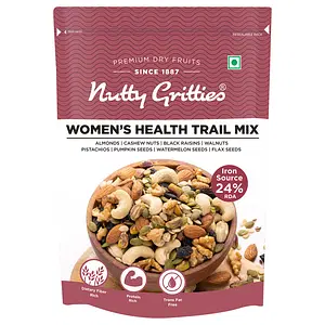 Nutty Gritties Women's Health Mix - 200g 8 Superfoods like Almonds, Cashews, Walnuts, Pista, Mixed Seeds Recommended for Women Health and Immunity