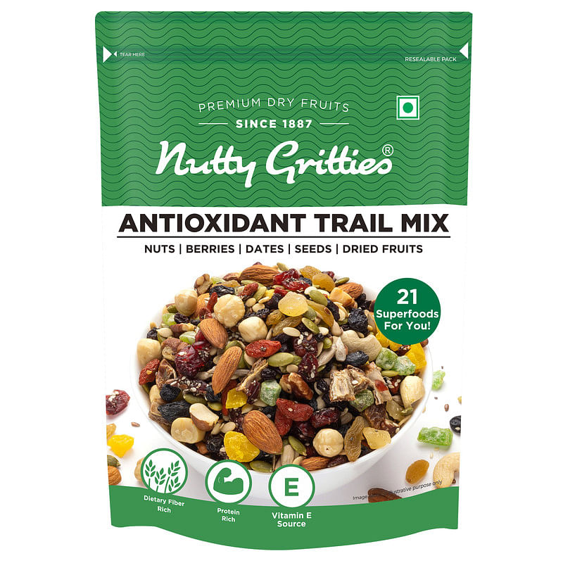 

Nutty Gritties Antioxidant Trail Mix 200g | 21 Superfoods in 1 Mix | Including Almonds, Hazelnuts, Brazil Nuts, Berries, Dry Dates, Chia Seeds, Pum...