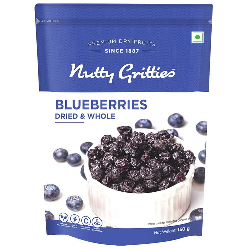 

Nutty Gritties Dried Blueberries Blueberry, Healthy Snack for Kids and Adults - 150g