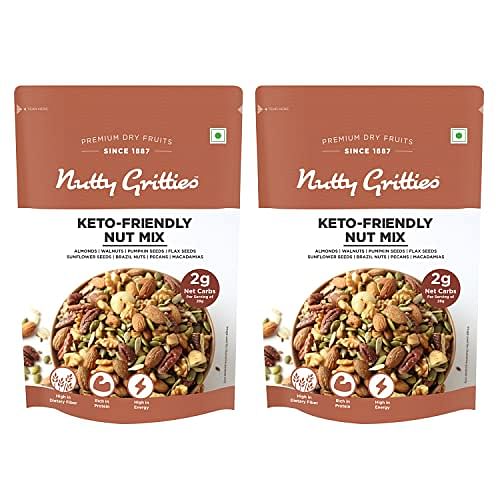 

Nutty Gritties Keto Friendly Nut Mix 150g - Mixed Nuts and Seed - Roasted in Pink Salt, High Energy, Protein, Healthy Fats, Low Carb Healthy Snack,...