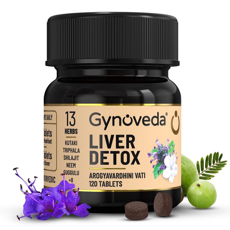 

Gynoveda Liver Detox Ayurvedic 120 Tablets | 13 Herbs | Healthy Liver