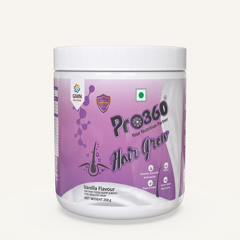 

Pro360 Hair Grow Protein Powder for Healthy Hair Growth Nutrition Supplement for Men and Women - Enriched with Biotin and Green Apple Skin Extract ...