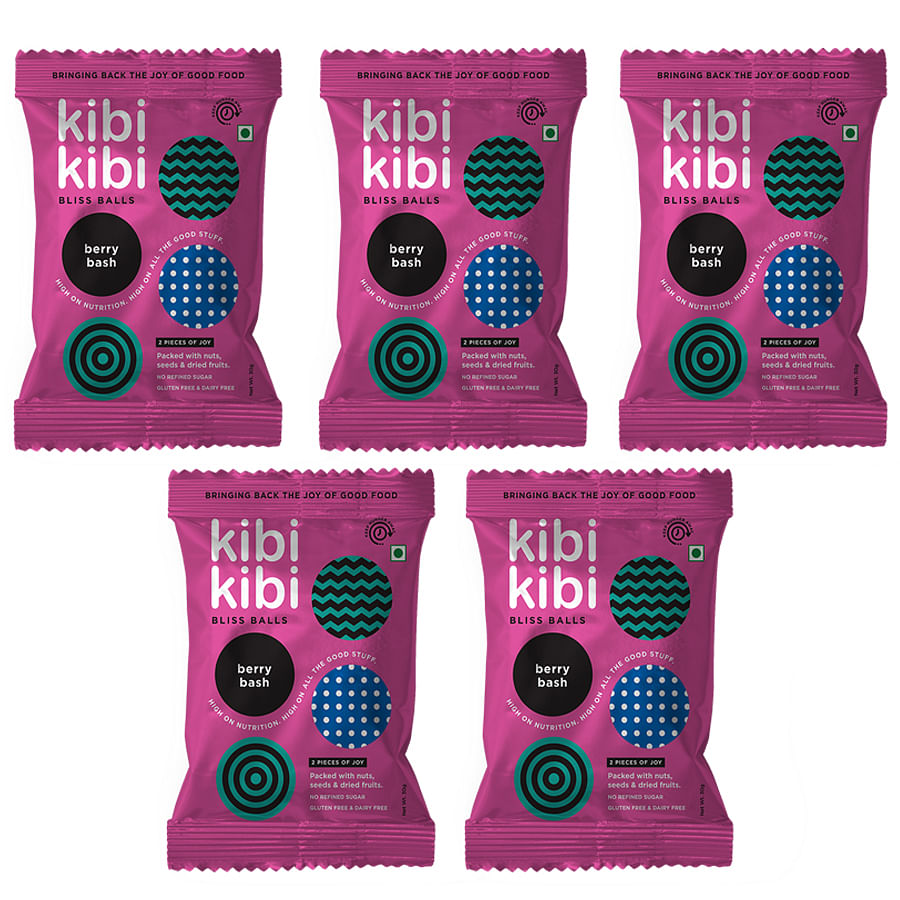 

Kibi Kibi Berry Bash Bliss Balls - Healthy Snack - Pack of 5 (5 x 30g)