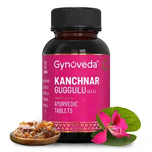 Gynoveda Thyroid Supplement Kanchnar Guggulu. Hormonal Balance For Women. 100% Ayurvedic Formula For Hypothyroidism. 1 Bottle, 240 Ayurvedic Tablets