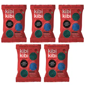 Kibi Kibi Bliss Balls Apple Cinnamon Cheer - Healthy Snack - Gluten Free Snacks - Dates, Dried Fruit, Nuts & Seeds - Dates Ladoo - No Added Sugar & Dairy Free - Pack of 5 (5 x 30g)