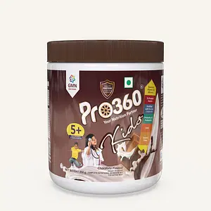 Pro360 Kids Protein Powder Child Nutrition & Health Drink Supplement for Growing Children, Improves Growth and Active Strong Kids – 250g (Chocolate Flavor - Pack of 1)